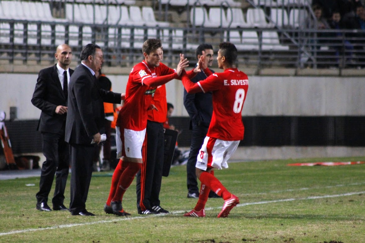 Carrillo debutando con el Real Murcia en Segunda